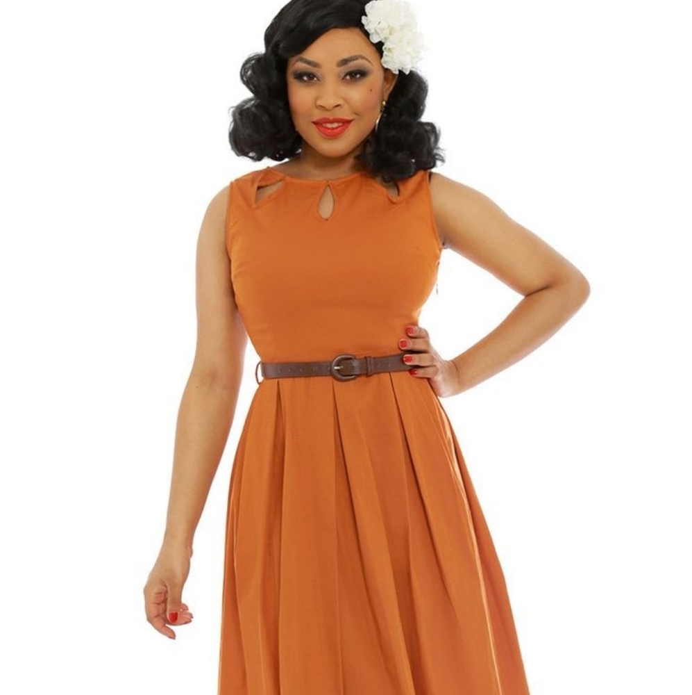Peekaboo Rust dress
